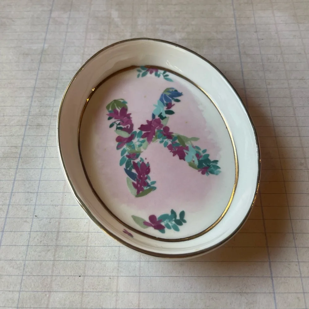Anthropologie Kiana Mosley Monogram Trinket Dish